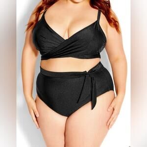 City Chic FOX & ROYAL Bikini Brief Black Size 20